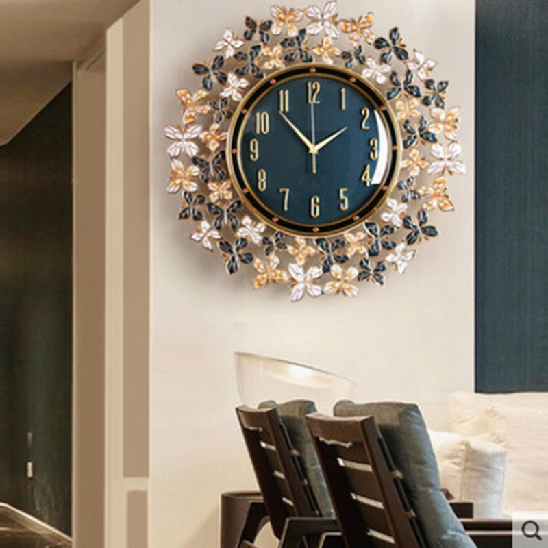 Luxury Lifestyle Fashion - Enamel Butterfly Clock Wall Clock Living