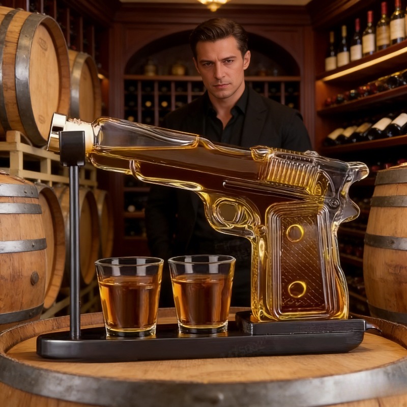 Sandhawk Glass Pistol Decanter - Glass Decanter Whiskey ulasan dan harga