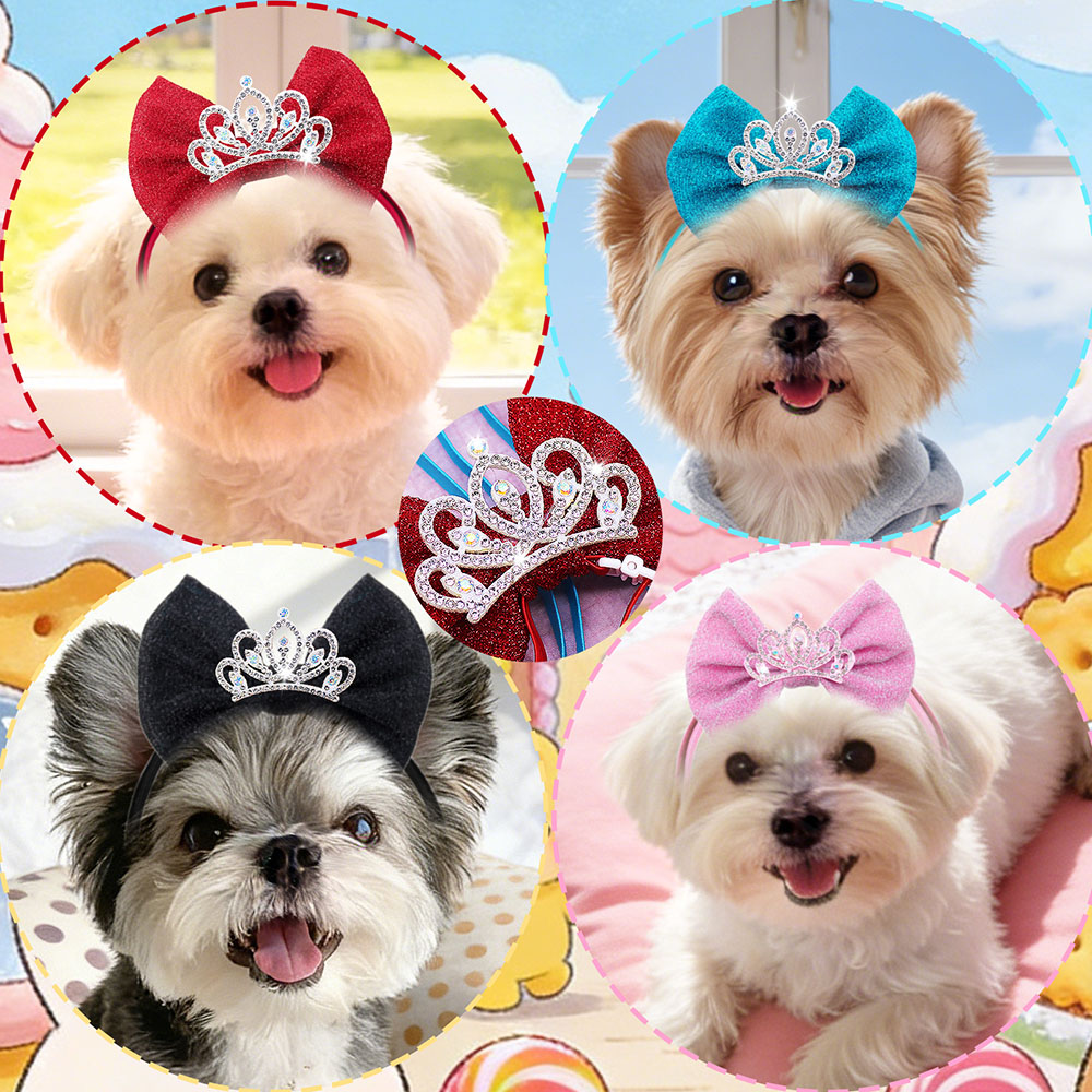 1PC Diamonds Dog Hair Bows Ela - Luxury Lifestyle Photography ulasan dan harga