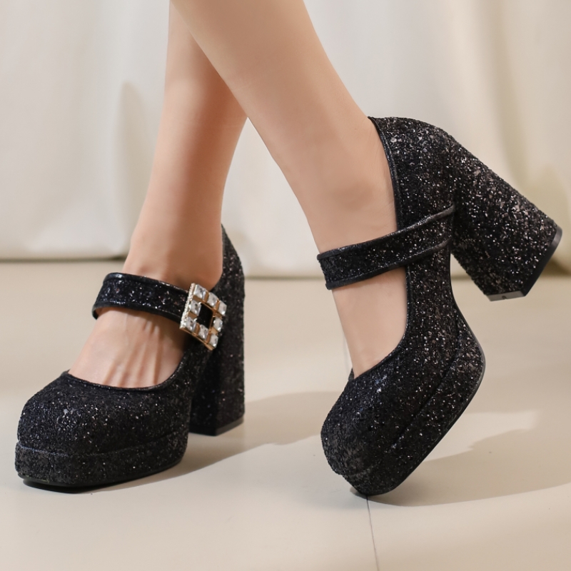Women's Block High Heels Mary  - Luxury Lifestyle ulasan dan harga