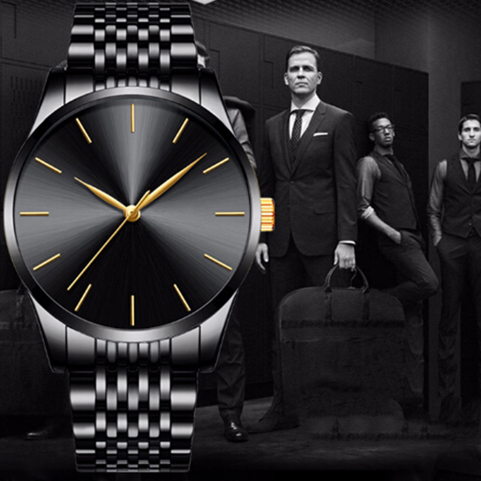 Stainless Steel Men Wrist Watc - Luxury Lifestyle Fashion ulasan dan harga