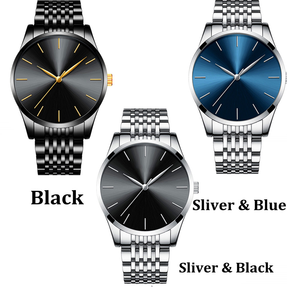 Stainless Steel Men Wrist Watc - Luxury Lifestyle Fashion ulasan dan harga