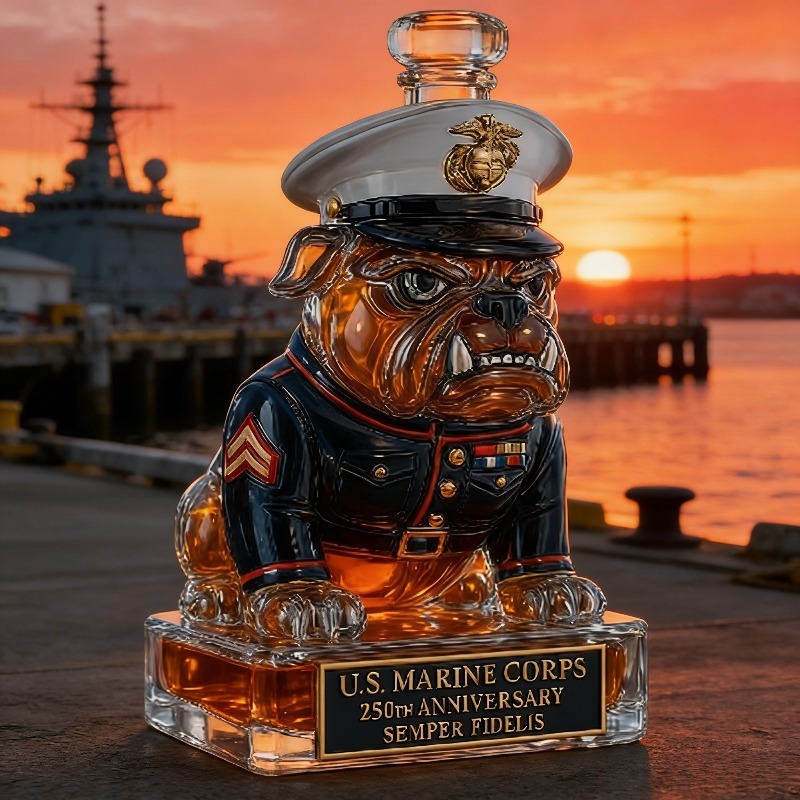 U.S. Marine Corps Bulldog Whis - Glass Decanter Whiskey ulasan dan harga